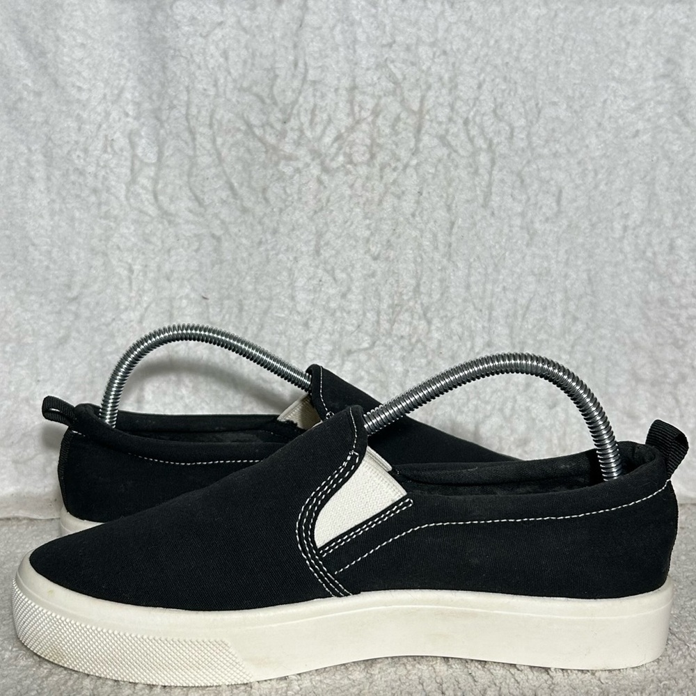Skechers Womens Black Poppy 2.0 Canvas Casual Slip On Sneakers Shoes SZ 9.5 - Picture 7 of 11